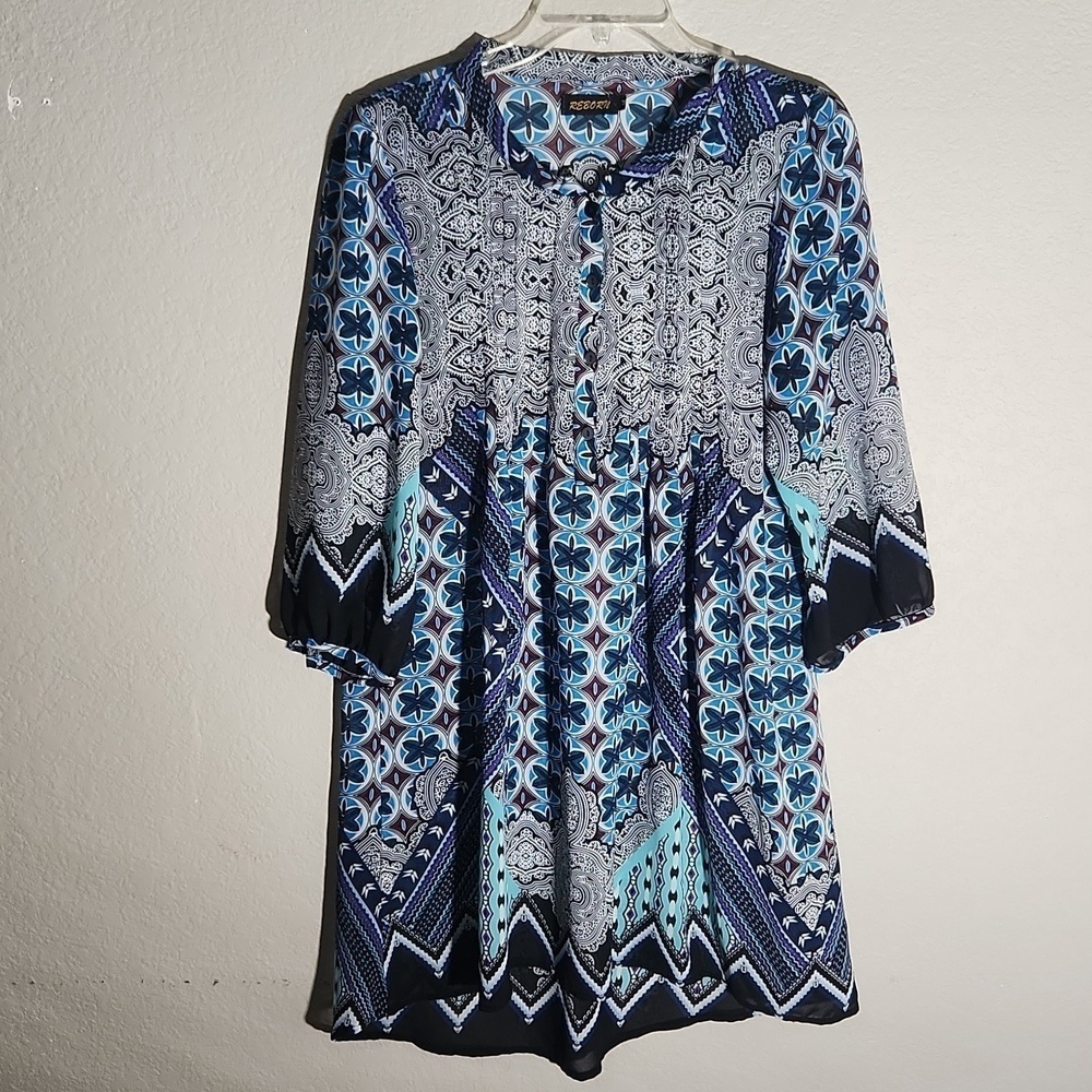 Reborn Dress Womens Size 8 Paisley Sheer Beach Cover Up